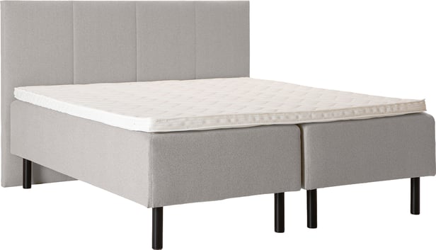 Unelle 500 Viscolux runkopatjasetti 5-vyöh. visco 160x200cm hard/medium, Fano 80 vaaleanharmaa, mustat puujalat (sis. Memory-petauspatja hard + raita-pääty)