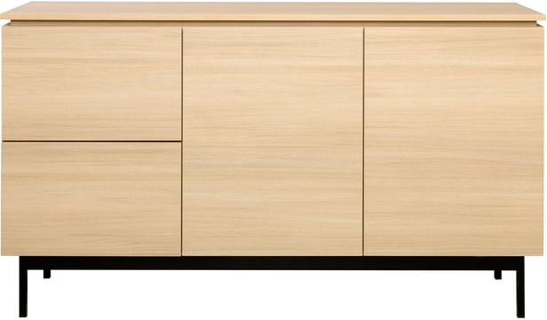 Lakeus senkki nro 5. 148 cm tuplakannella vaalea tammi, metallinen jalkasokkeli