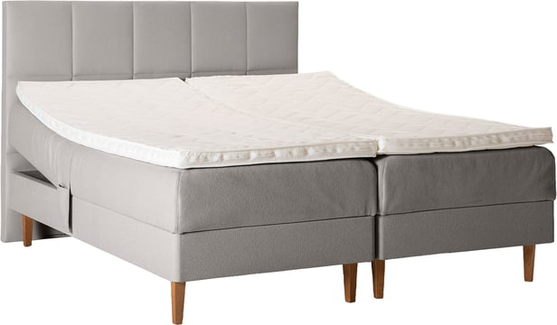 Unelle 500 Viscolux moottorisänky 5-vyöh. visco 160x200cm hard/hard, fano 80 vaaleanharmaa sis. tammijalat (sis. memory pp soft + ruutu pääty)