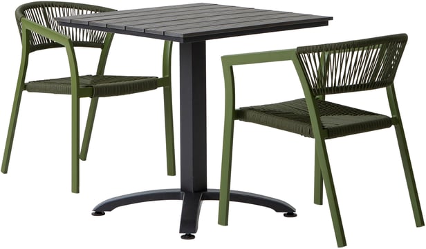 Dakota & Elegance ruokailuryhmä 70x70 kahdelle