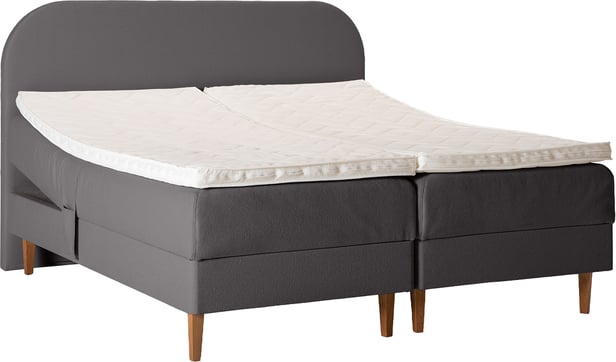 Unelle 500 Viscolux moottorisänky 5-vyöh. visco 160x200cm hard/hard, fano 93 tummanharmaa sis. tammijalat (sis. memory pp medium + sileä pääty)