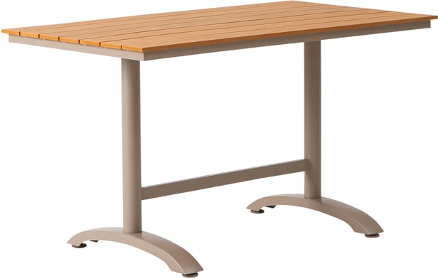 Albury ruokapöytä 130x70 taupe alumiini / tiikki easywood