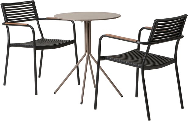 Trento & Calle ruokailuryhmä pyöreä 60cm kahdelle khaki/musta