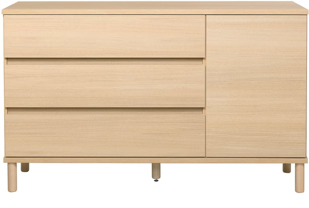 Sata senkki nro 55. 138cm ovi oikea + 3ltk vaalea tammi, pyöreä jalka