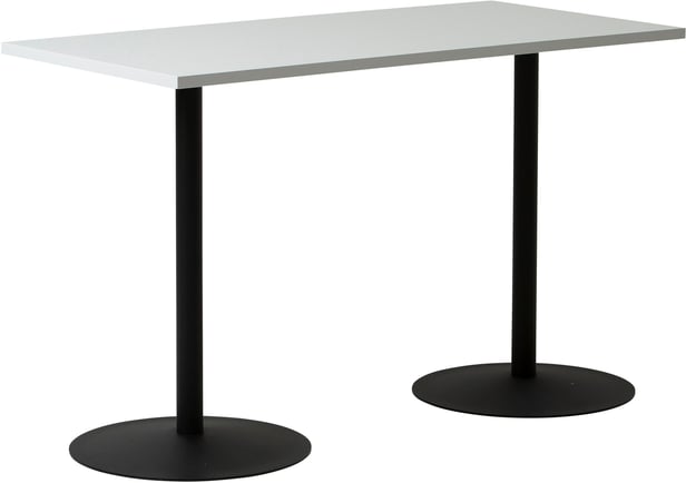 Rose pöytä 120x60 valkoinen/musta (sis. 2 jalkaa)