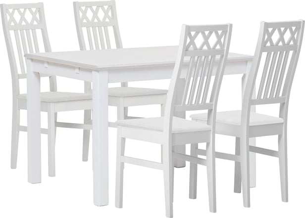 Hovi ruokailuryhmä 120x85 neljälle, valkoinen