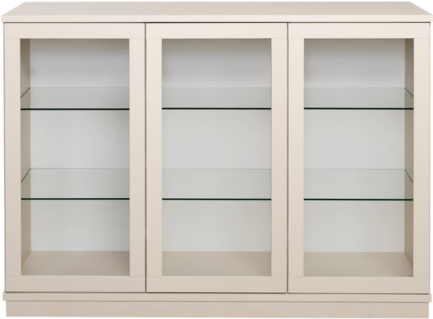 Sata korkea senkki nro 68. 138cm 3 lasiovea greige, sokkeli