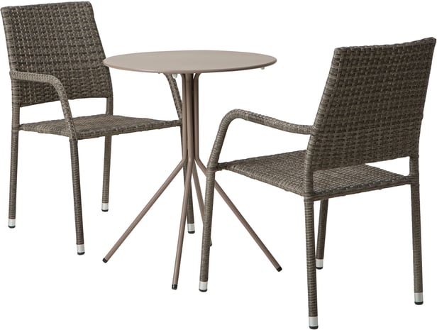 Trento & Oliva ruokailuryhmä pyöreä 60cm kahdelle khaki/harmaa