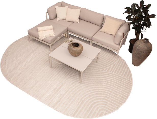 Nordic divaanisohva + sohvapöytä 90x90, valkoinen/hiekka