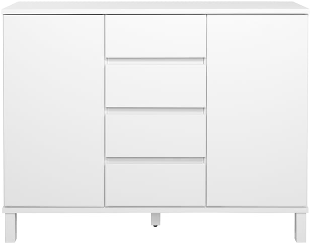 Sata korkea senkki nro 64. 138cm 2 ovea + 4ltk valkoinen, kantikas jalka