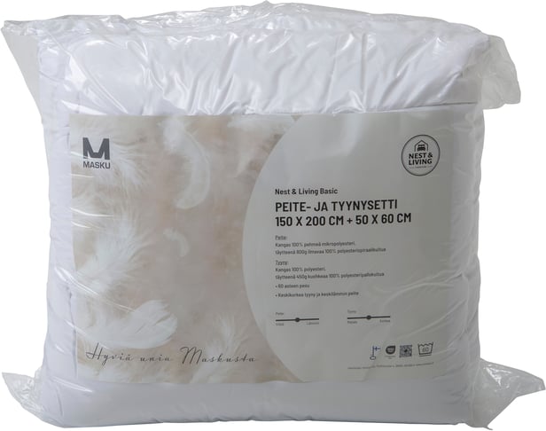 Nest & Living Basic peitto- ja tyynysetti 150x200 + 50x60 cm