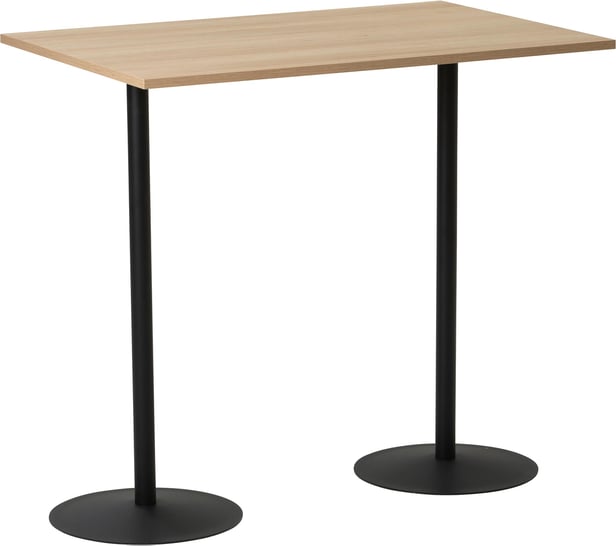 Rose baaripöytä 120x60 tammi/musta (sis. 2 jalkaa)