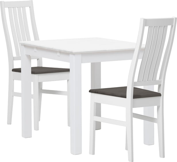 Hovi ruokailuryhmä 70x85 kahdelle, valkoinen/harmaa