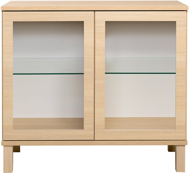 Sata lasiovikaappi nro 18. 92cm vaalea tammi, kantikas jalka