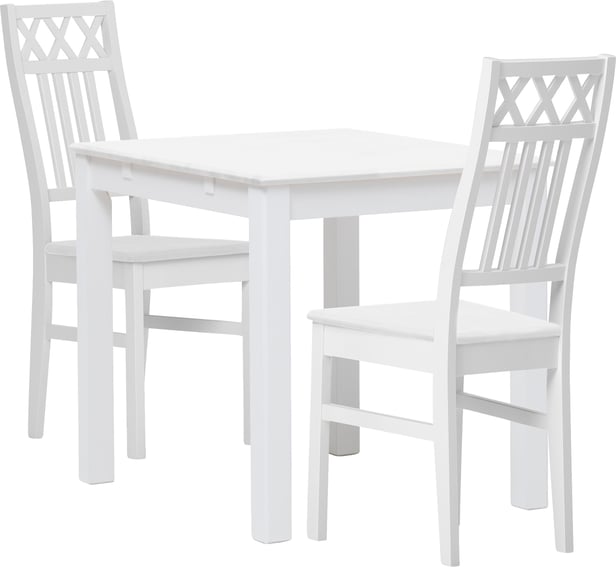 Hovi ruokailuryhmä 70x85 kahdelle, valkoinen