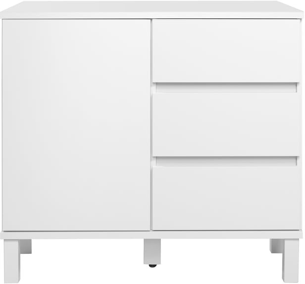 Sata lipastokaappi nro 16. 92cm ovi vasen + 3ltk valkoinen, kantikas jalka