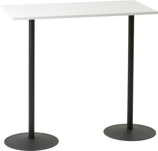 Rose baaripöytä 120x60 valkoinen/musta (sis. 2 jalkaa)