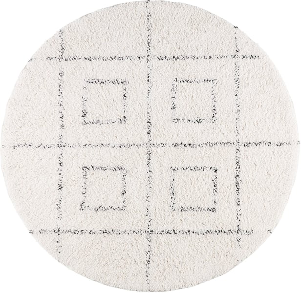 FanniK Aura matto pyöreä ⌀ 100 cm, luonnonvalkoinen