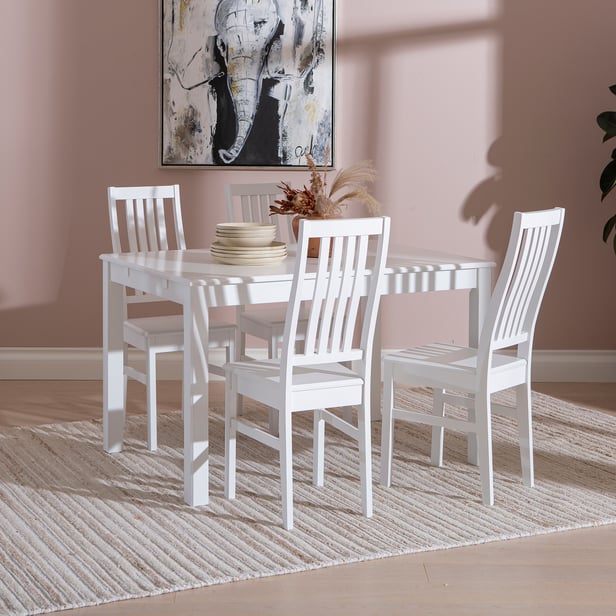 Hovi ruokailuryhmä 120x85 neljälle, valkoinen