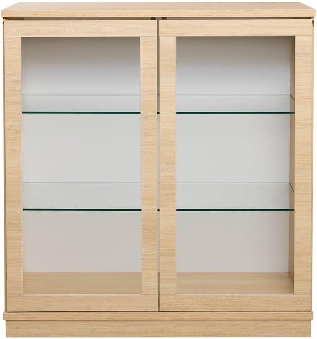 Sata lasiovikaappi nro 26. 92cm vaalea tammi, sokkeli