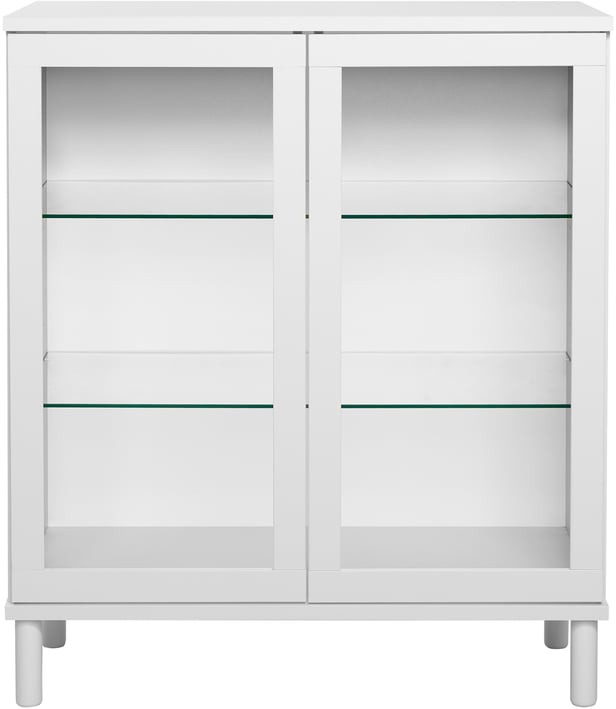 Sata lasiovikaappi nro 26. 92cm valkoinen, pyöreä jalka