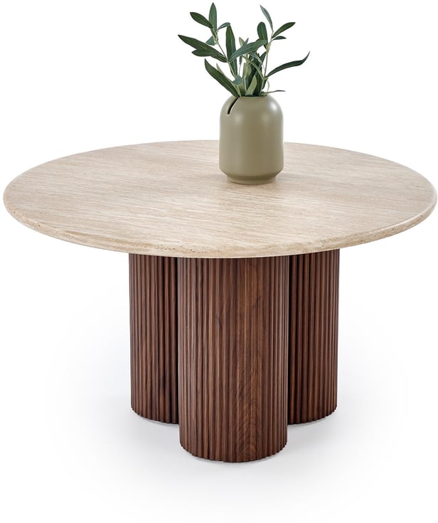 Harvey sohvapöytä matala, pähkinä / travertine