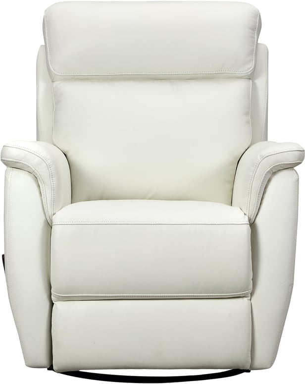 Loungea Colorado recliner-tuoli keinuva/pyörivä, puhdas valkoinen nahka/keinonahka