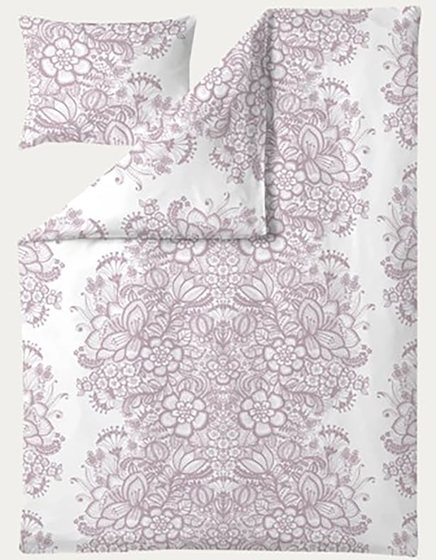 Vallila Vanilja pussilakanasetti sateen mauve 150x210cm