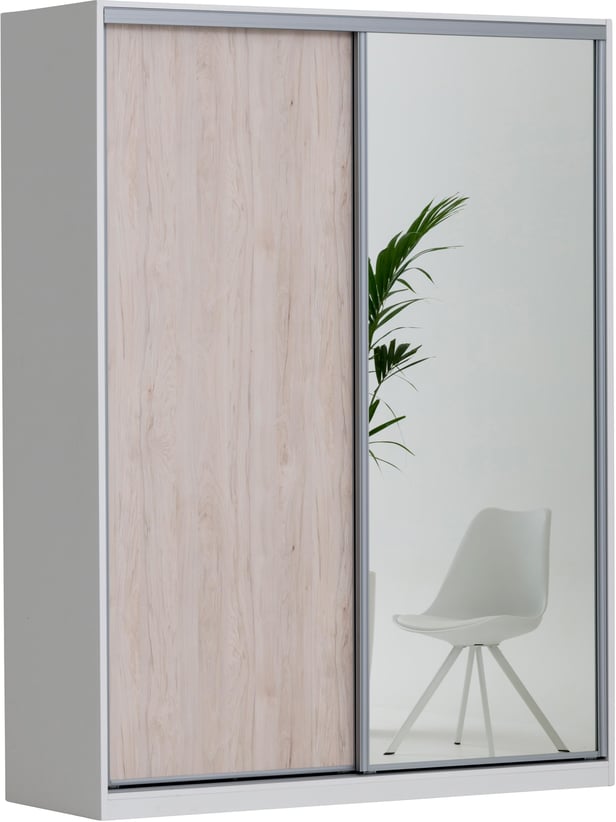 Doorit liukuovikomero + 1 x 88 cm levyovi 1 x 88 cm peiliovi  236x180x62, valkoinen