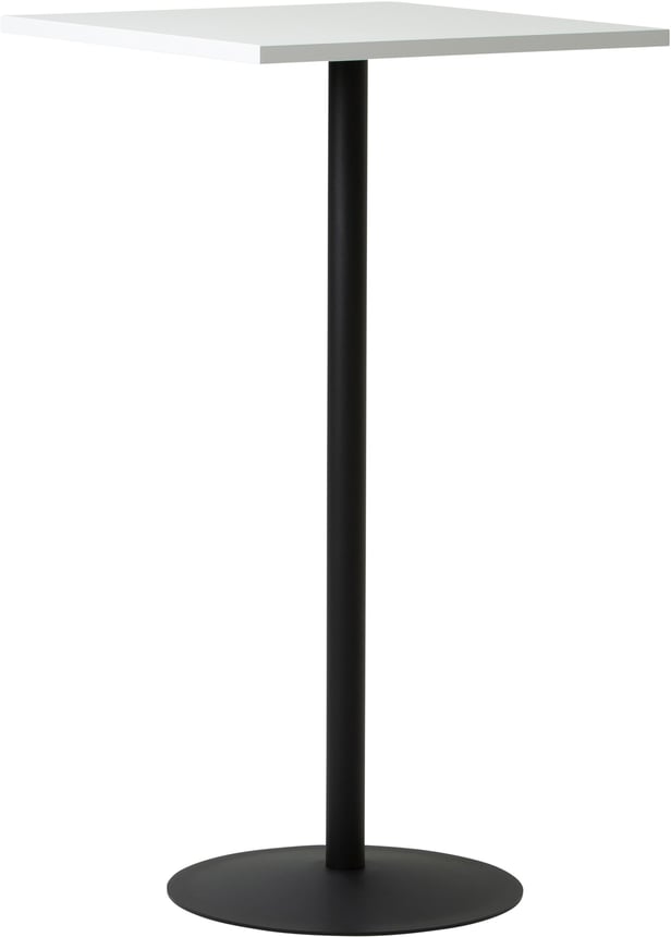 Rose baaripöytä 60x60 cm, valkoinen kansi / musta jalka
