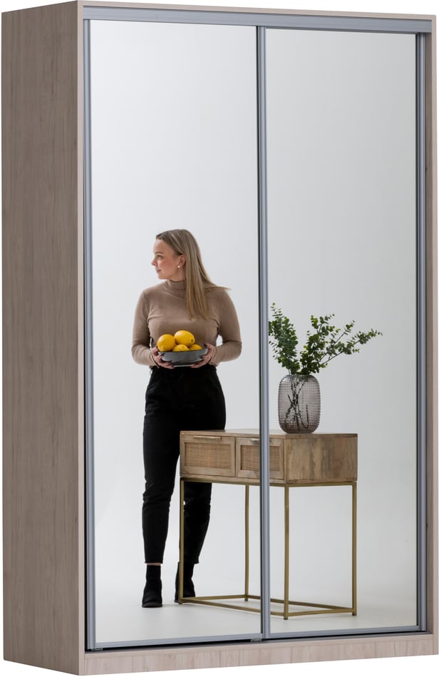 Doorit liukuovikomero 2 x 74 cm levyovi 236x150x45, tammi