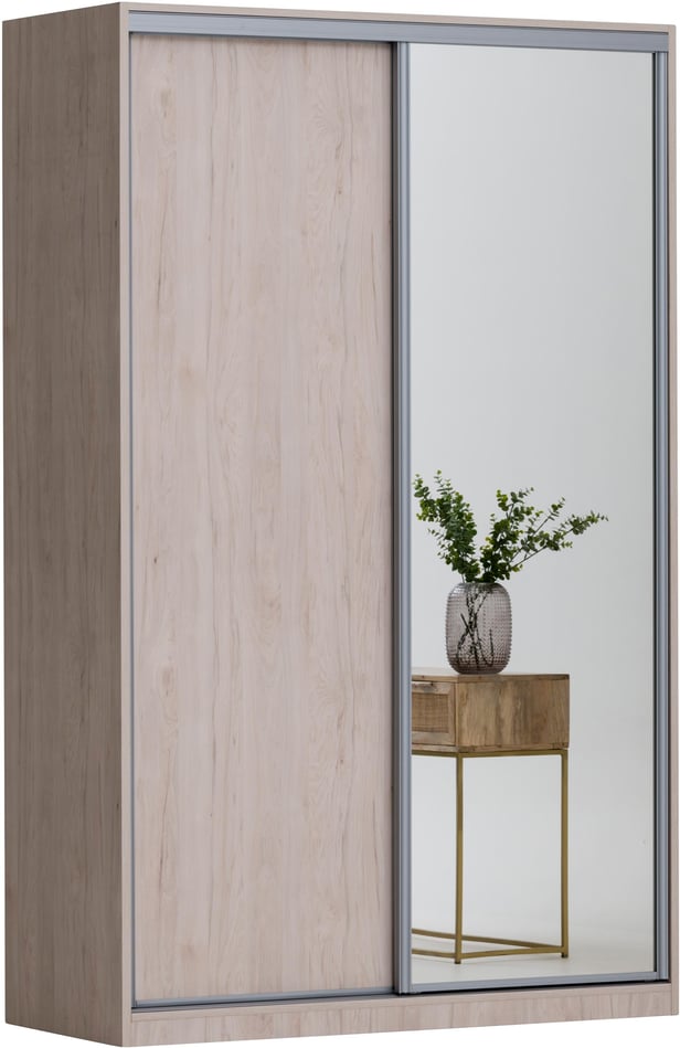 Doorit liukuovikomero + 1 x 74 cm levyovi 1 x 74 cm peiliovi 236x150x62, tammi