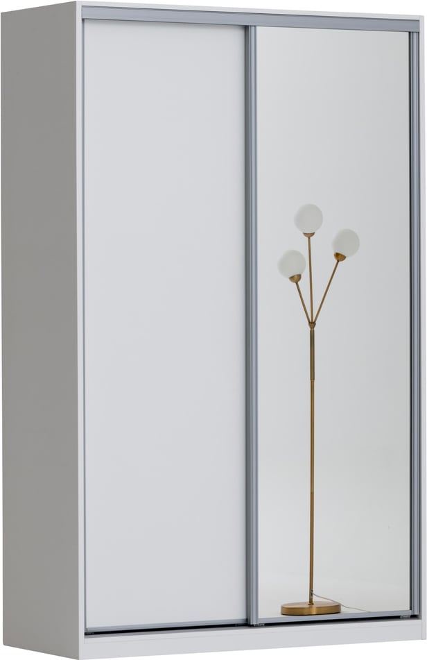 Doorit liukuovikomero + 1 x 74 cm levyovi 1 x 74 cm peiliovi 236x150x45, valkoinen