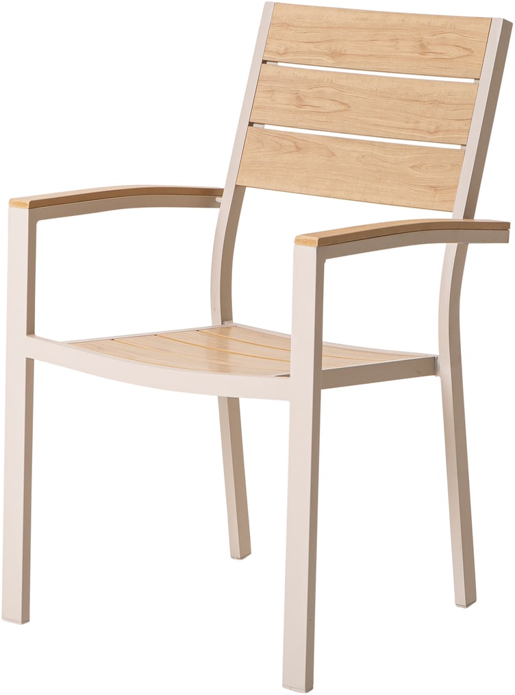 Saarni ruokatuoli pinottava alumiini/nonwood (12863)