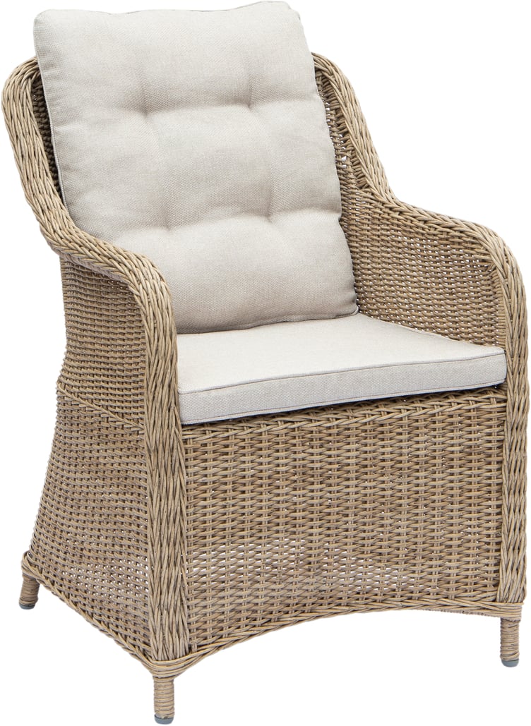 Haven ruokatuoli, natural polyrottinki, beige pehmuste