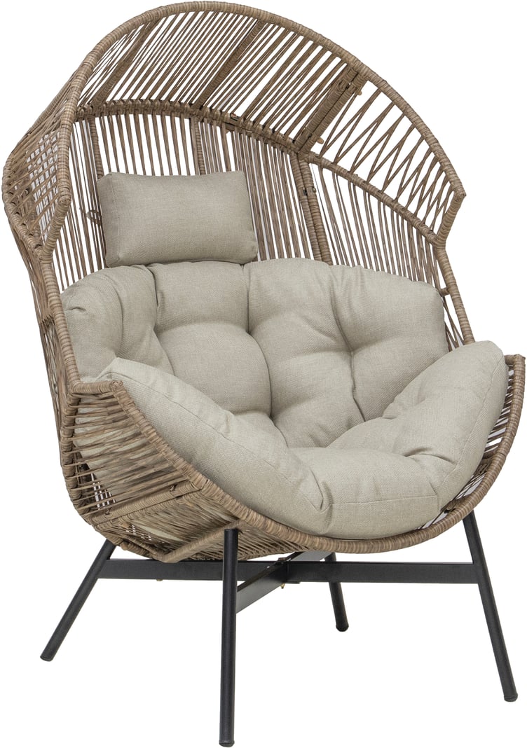 Haven korituoli, natural polyrottinki / beige pehmuste / musta runko