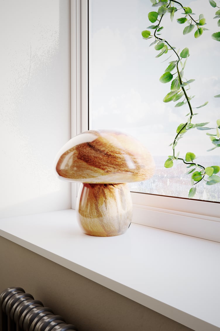 Mira mushroom pöytävalaisin luonnonvärinen