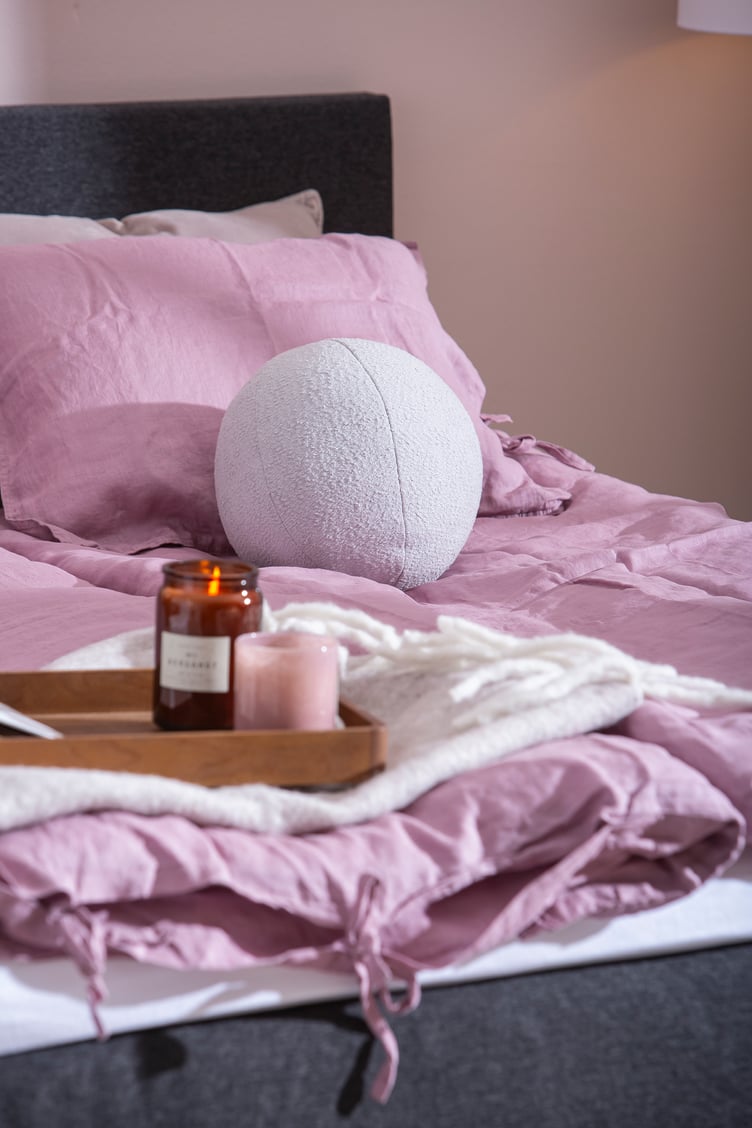 Pallo koristetyyny pyöreä, harmaa, 25cm