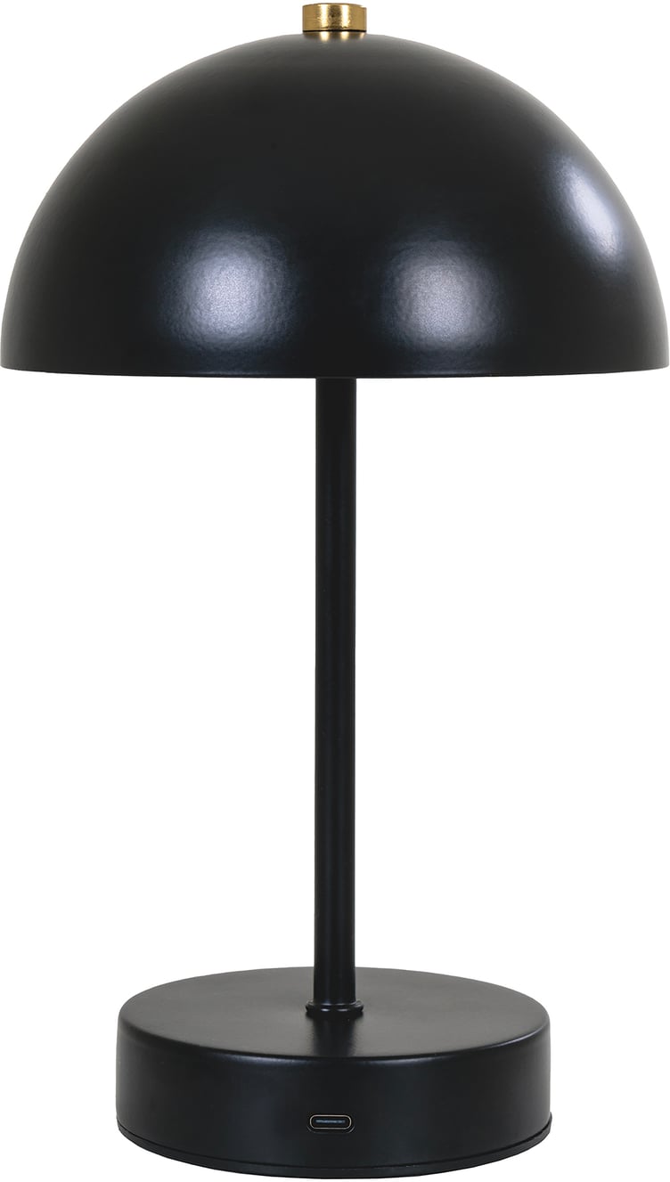 House Nordic Holt LED-pöytävalaisin ladattava, musta/messinki