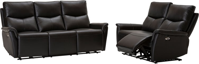 Loungea Padova sohvaryhmä 3+2, musta nahka/pvc