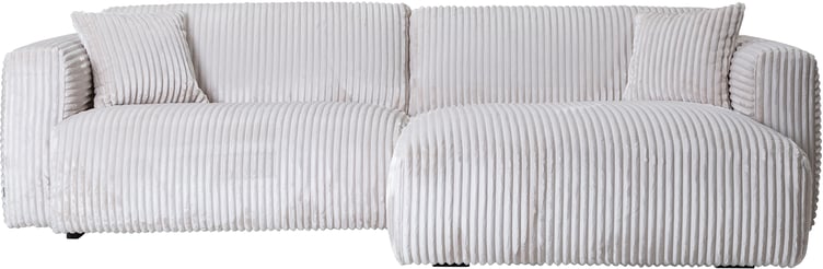 Ronda 3-ist. divaanisohva maxi oikea, Fluffy 5601 valkoinen
