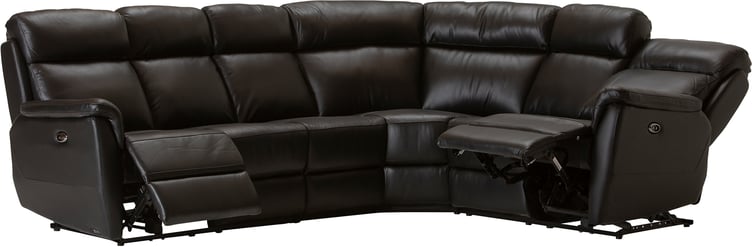 Loungea Colorado recliner-kulmasohva 3K2/2K3, musta nahka/keinonahka