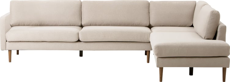 Copenhagen Nordic avokulmasohva (oikea), Soro 21 beige / tammijalat