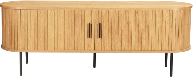 Pihla tv-taso 150x40x55cm​, tammen värinen melamiini / mustat jalat