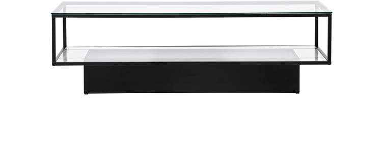 Maglehem sohvapöytä 130x60 musta teräs / kirkas lasi