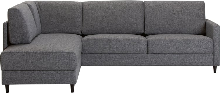 Nobe avokulmavuodesohva vasen, harmaa, wenge jalka