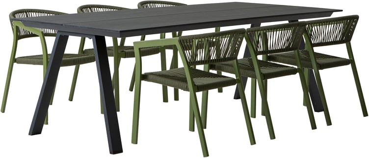 Messina & Elegance ruokailuryhmä 220x100 kuudelle