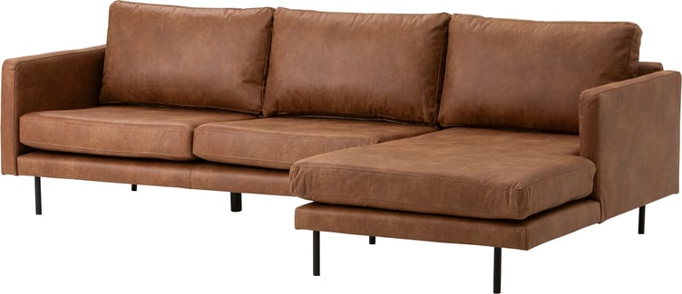 Copenhagen Scandic divaanisohva (oikea) cognac / mustat jalat