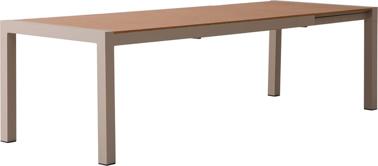 Albury jatkopöytä 205/275x100, taupe alumiini / tiikki easywood