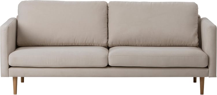 Copenhagen Scandic 3-istuttava sohva, Soro 21 beige / tammijalat